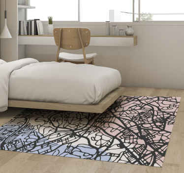 Beige Kuala Lumpur world map rug - TenStickers