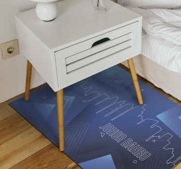 Blue Johor Bahru skyline bedroom rug - TenStickers