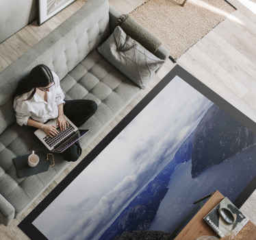 Fjordudsigt fra luften natur vinyl tæppe - TenStickers