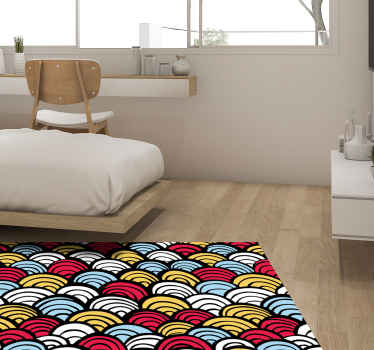 Alfombra vinílica geométrica semicírculos de colores - TenVinilo