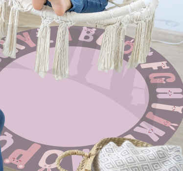 Alfombra vinílica abecedario círculo educativo del alfabeto - TenVinilo