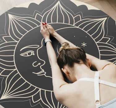 Alfombra vinílica mandala sol y luna - TenVinilo