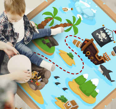 Pirate Adventure Imagery kids vinyl carpet - TenStickers
