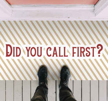 Alfombra vinílica frase llame a la primera consulta - TenVinilo