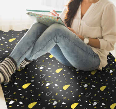 Alfombra vinílica rayas patrón geométrico de limón - TenVinilo