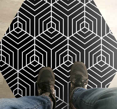 Hexagonal Labyrinth geometric vinyl rug - TenStickers