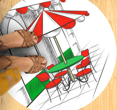 Italyan cafe mutfak vinil halı - TenStickers