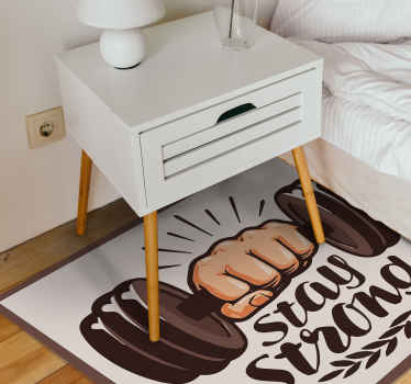 Stay strong gym custom rug - TenStickers