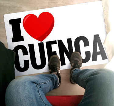 Alfombra vinílica frase I love Cuenca - TenVinilo
