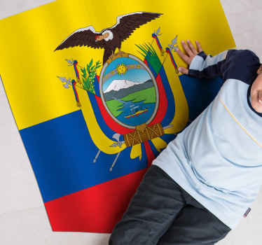 Alfombra vinílica rayas escudo Ecuador - TenVinilo