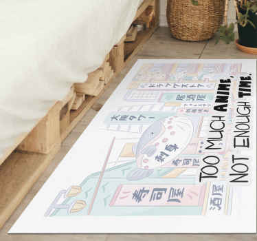 Too much anime, not enough time vinyl rug - TenStickers