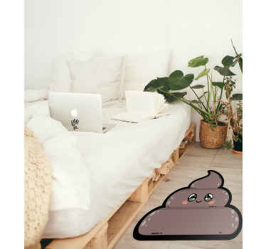 Anime poo emoji teen vinyl rug - TenStickers