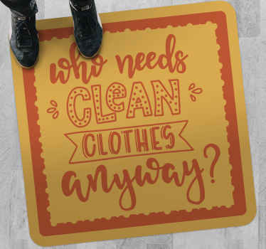 Laundry who needs custom rug - TenStickers