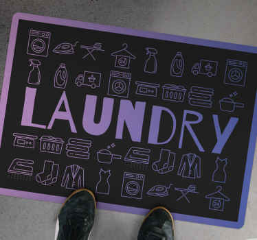 Laundry clean symbols custom rug - TenStickers