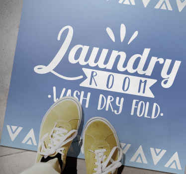 Laundry room blue custom vinyl rug - TenStickers