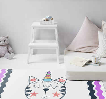 Dywan winylowy dla dzieci cute magic cat - TenStickers