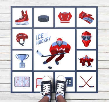 Ice Hockey Objects game mat - TenStickers