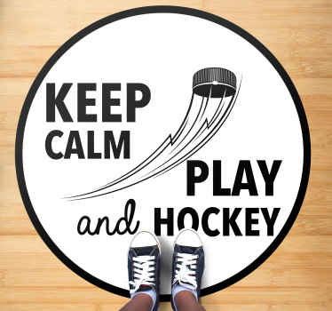 Keep Calm and Play Hockey custom rug - TenStickers