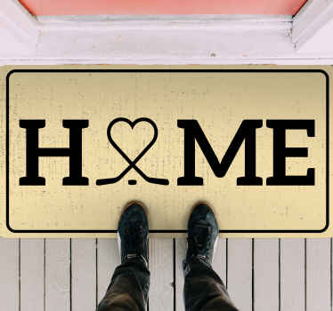 Home Ice Hockey heart custom rug - TenStickers