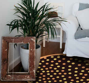 Sarı ve siyah puantiyeli geometrik halılar - TenStickers