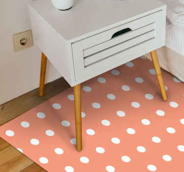 Kırmızı ve beyaz puantiyeli geometrik halılar - TenStickers