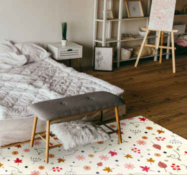 Virágmintás akcentussal vinil szőnyeg virágok és növények - TenStickers