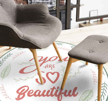 You are so beautiful floral wreath custom rug - TenStickers