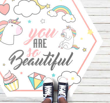 You are so beautiful unicorn vinyl rug - TenStickers