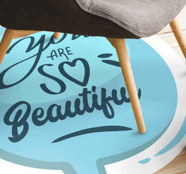 You are so beautiful speech bubble vinyl rug - TenStickers