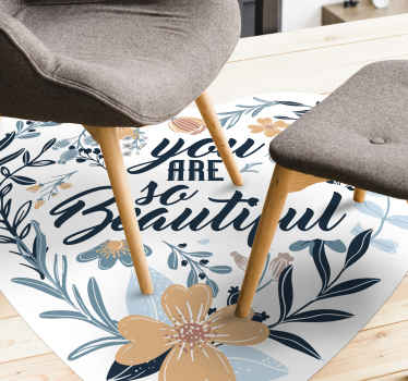 You are so beautiful heart vinyl rug - TenStickers
