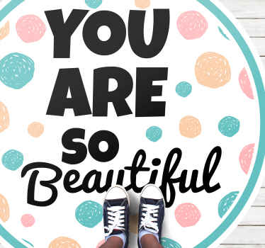 You are so beautiful polka dot vinyl rug - TenStickers