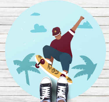 乙烯基地毯 滑板插图 - TenStickers