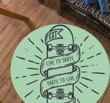 Skate to Live teen vinyl rug - TenStickers