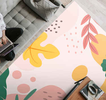 Botanični abstrakt cvetlična vinilna preproga - TenStickers