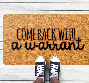 Alfombra vinílica frase orden de regreso - TenVinilo