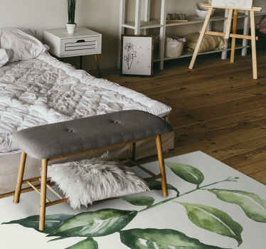 Vinyl Teppich Blumen botanische blattillustration - TenStickers