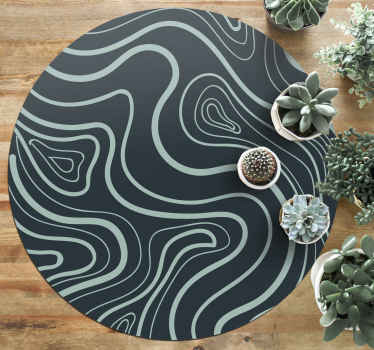 Topographic Contours textured vinyl rug - TenStickers