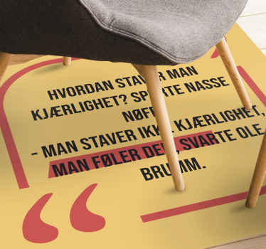 Norsk sitat hvordan stave kjærlighet tilpasset vinyl teppe - Tenstickers