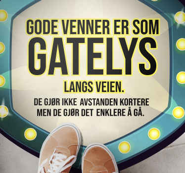 Norsk sitat gode venner tilpasset vinyl teppe - Tenstickers