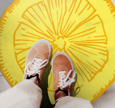 Alfombra vinílica cocina rodaja de cítrico amarillo - TenVinilo