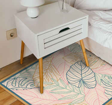 Bladrige tropiske mønstre natur vinyl tæppe - TenStickers