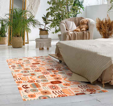 NATURAL FLORAL PATTERNS flower vinyl rug - TenStickers