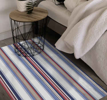 Tapis vinyle rayures nuances de bleu modernes - TenStickers