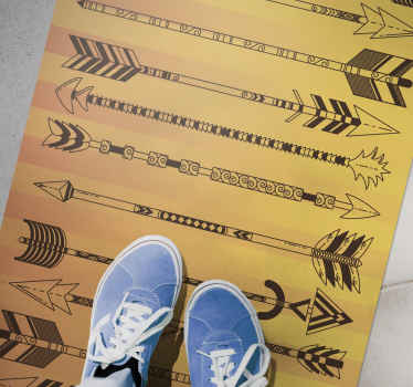 Alfombra vinílica étnica patrón de flecha tribal - TenVinilo