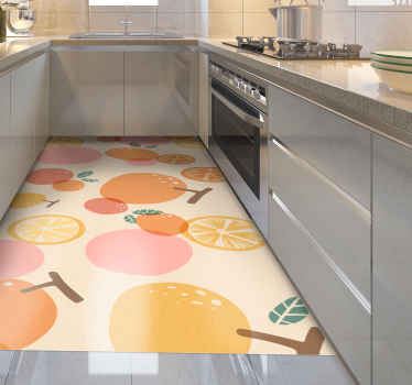 Tapis vinyle cuisine design d'agrumes doux - TenStickers