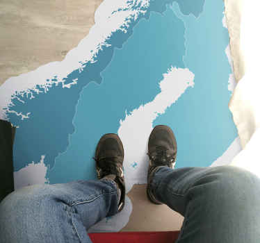 Svenska blå världskarta matta - Tenstickers