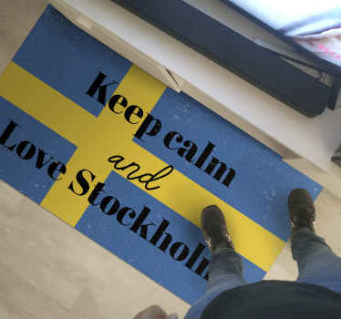 Håll dig lugn och älska stockholm tonårsvinylmatta - Tenstickers