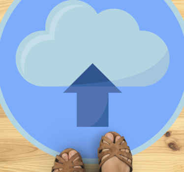 Loading upload cloud modern vinyl rug - TenStickers