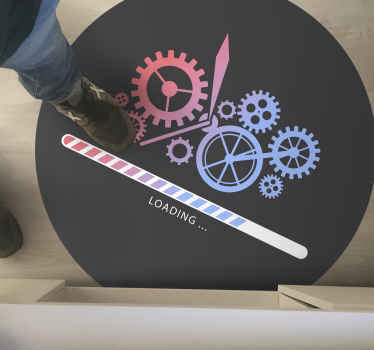 Loading clock cog custom rug - TenStickers