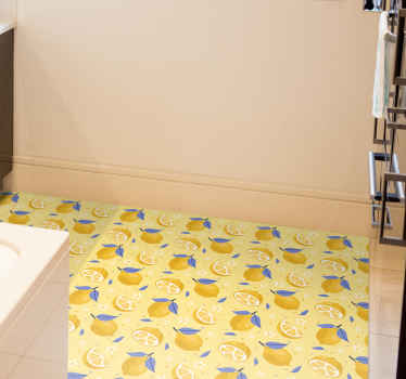 Lemon pattern delight kitchen vinyl rug - TenStickers